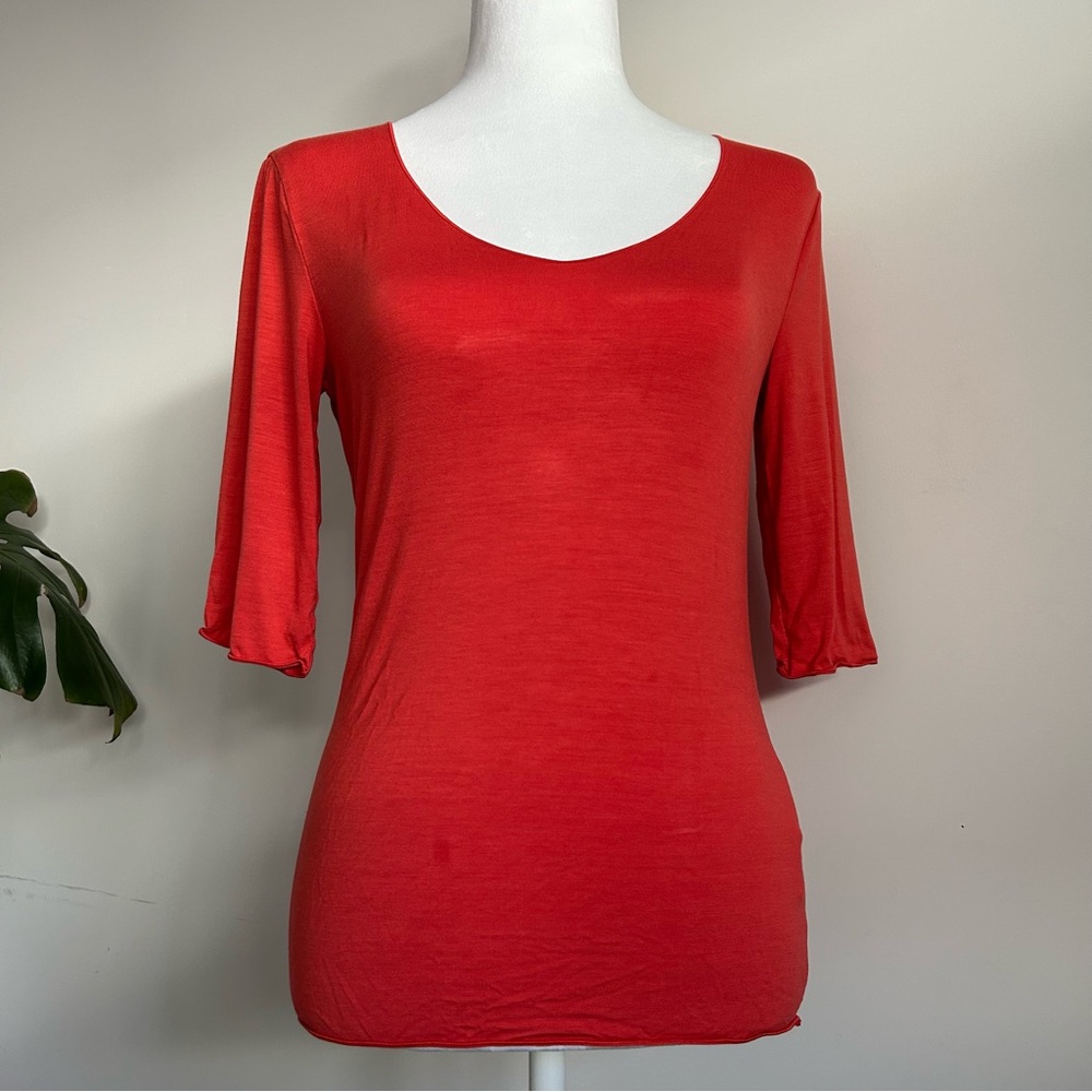 Armani Collezioni Vibrant Red Long Sleeve Top